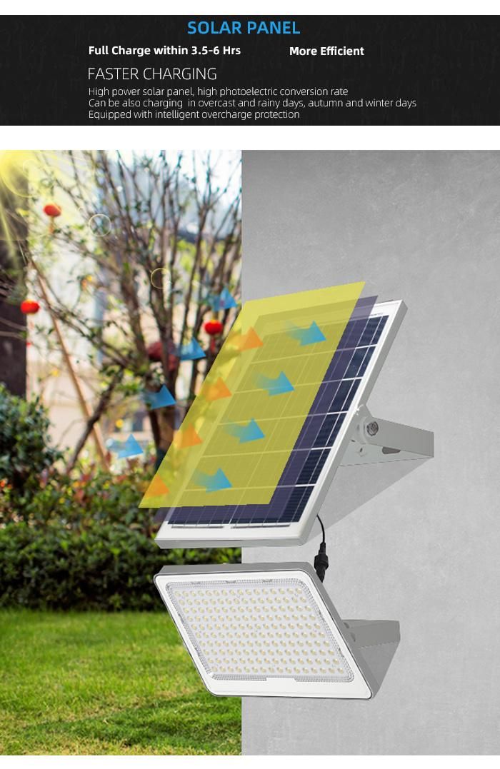 200W New LED Solar Panel Charging LED Flood Lighting Outdoor Light