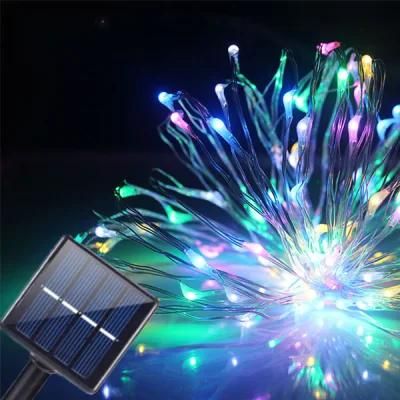 Multicolor Xmas 10m 100 LEDs Copper Solar Garland Light Christmas Fairy String Light for Holiday Room Wedding Tree Decoration