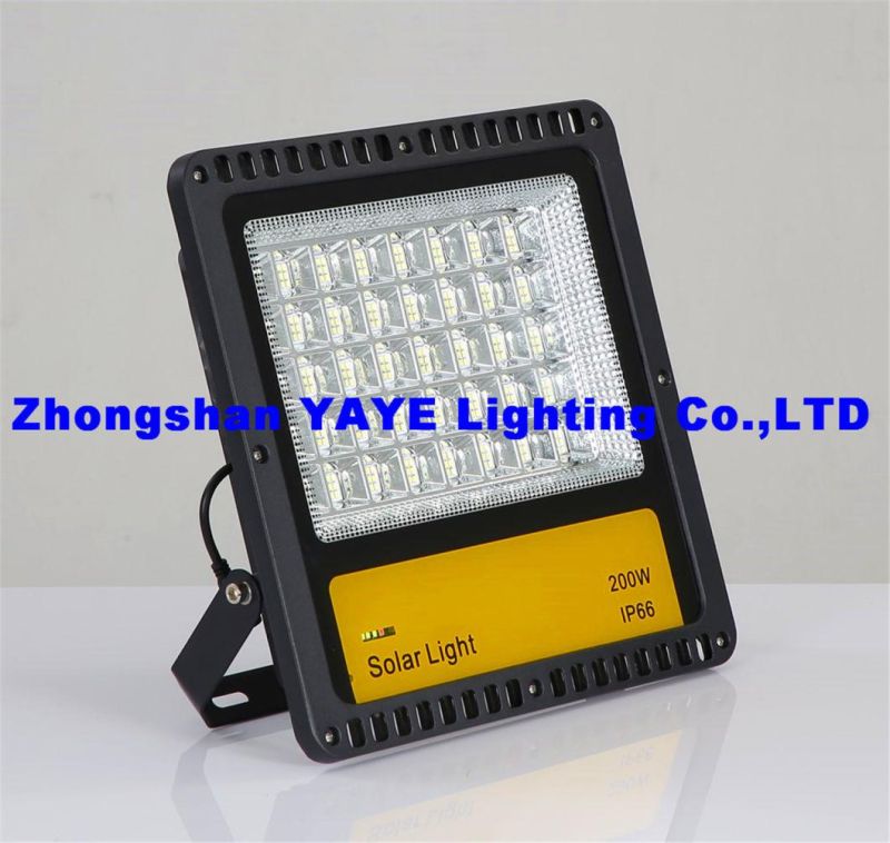 Yaye 2021 New Design 400W/300W/200W/150W/100W/50W Outdoor Solar LED Flood Light Reflector with Remote Controller