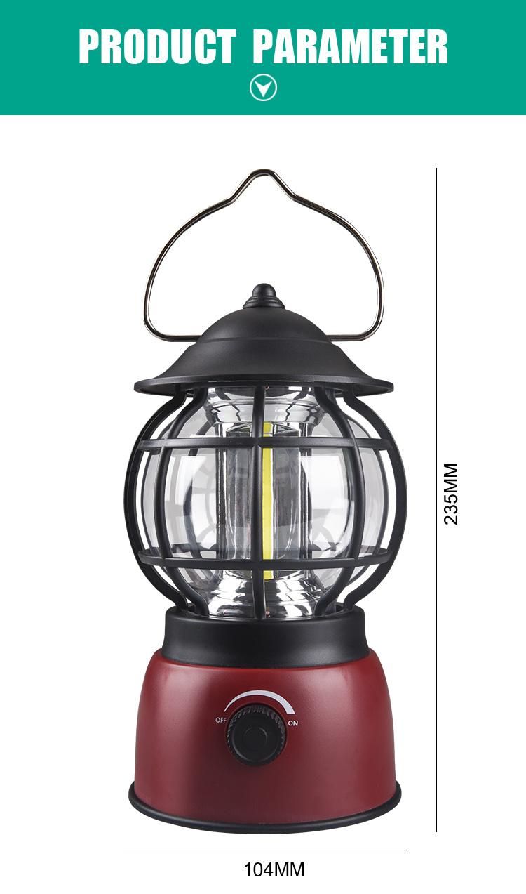 Newly Portable Outdoor Hanging Tent Light Retro Camping Lantern