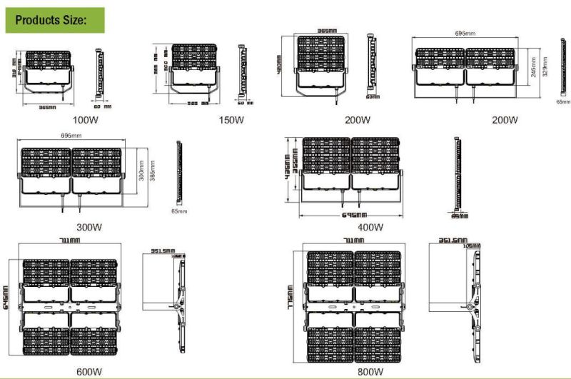 Ce SAA 100W 150W 200W Public Lighting Luminaire for LED Projector Light