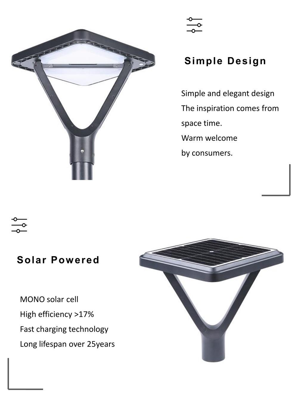 Outdoor Integrated Solar Courtyard Light for Garden Park Plaza