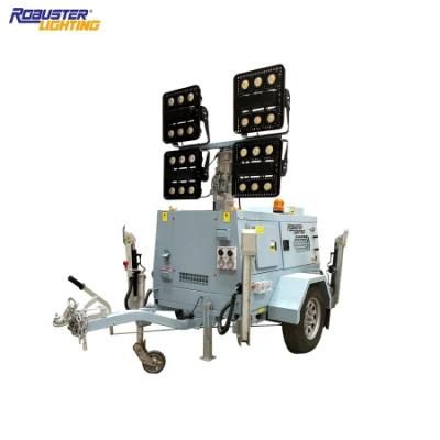 9m Hydraulic Mast LED Mobile Flood Light Tower for Mining