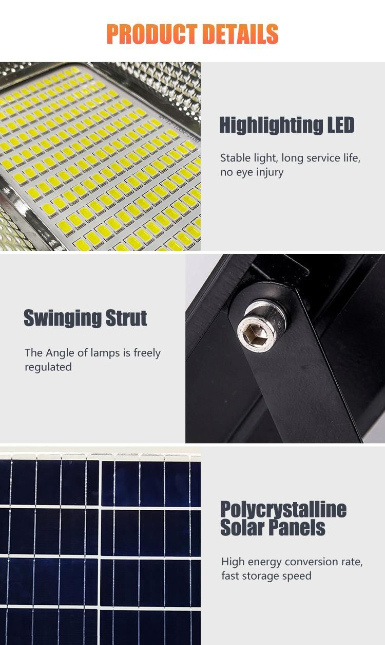 High Brightness Outdoor Waterproof Stadium Intelligent Floodlight 300W Solar LED Floodlight