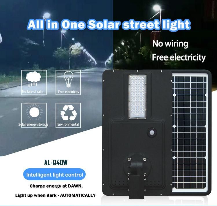 40W Solar Light Street Solar Light 40W Smart Monitor All in 1 LED Solar Lamp Integrated Solar Street Light