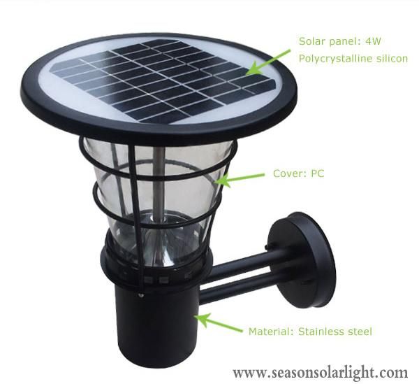 Smart Remote Control Wall Lighting Outdoor Solar Lamp Wall Mount Install IP65 with Warm+White LED Light