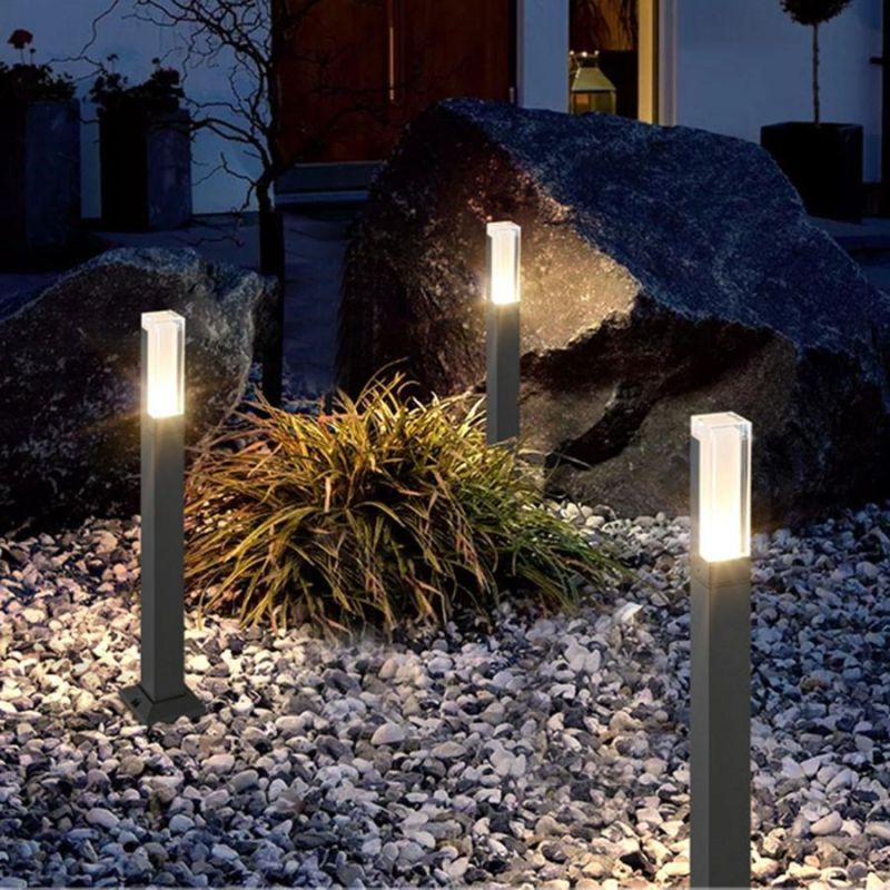 Waterproof Lawn Lamp Aluminum Modern Garden Landscape Pillar Light