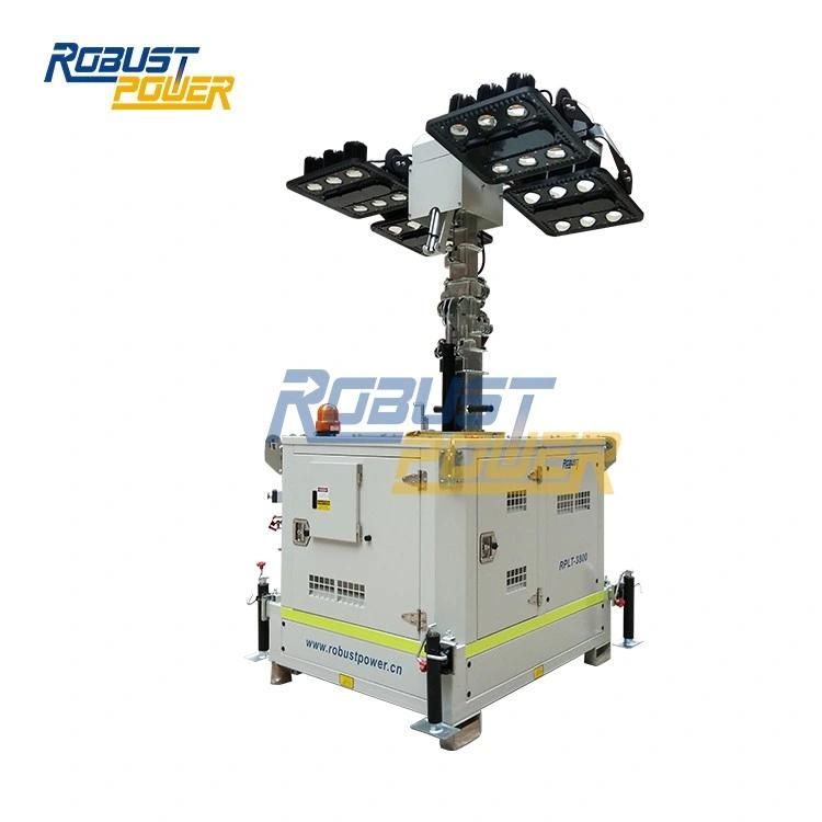 150L Fuel Tank 4kw Diesel Generator LED Compact Mobile Light Tower