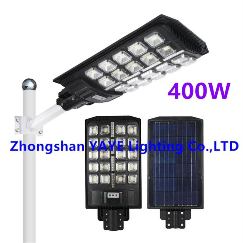 Yaye Hottest Sell Newest Design 50W/100W/150W/200W/300W/400W All in One Solar LED Street Garden Road Lamp with Remote Controller/Radar Sensor/ 1000PCS Stock