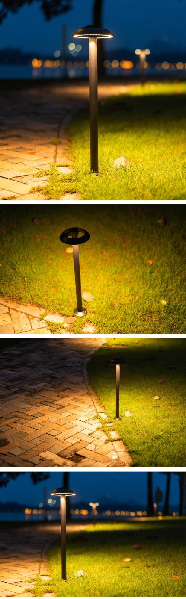 Sand Black Aluminum Mushroom Cover LED Bollard Light 4m