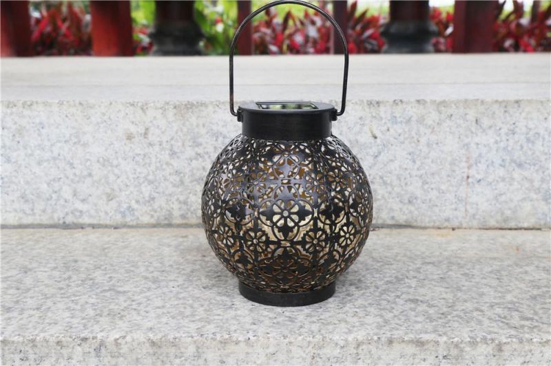 Wrought Iron Decoration Garden Yard Luxury Solar Brightness Hanging Lights