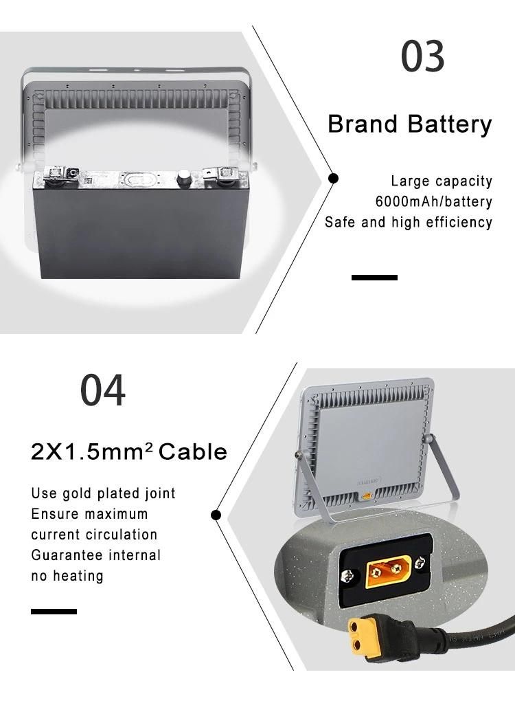 Emergency Real Watt Garden 100W 200W 300W 500W Rechargeable Solar Panel Flood Light All in One Solar Floodlights