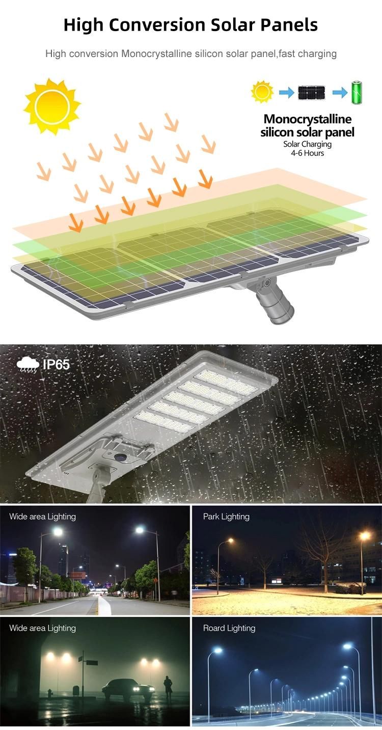 Outdoor IP65 High Power All in One 150W 200W 300W Pole Solar Street Light