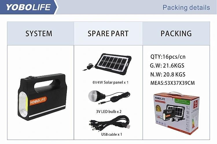 portable Solar Lighting Kit with Phone Charge