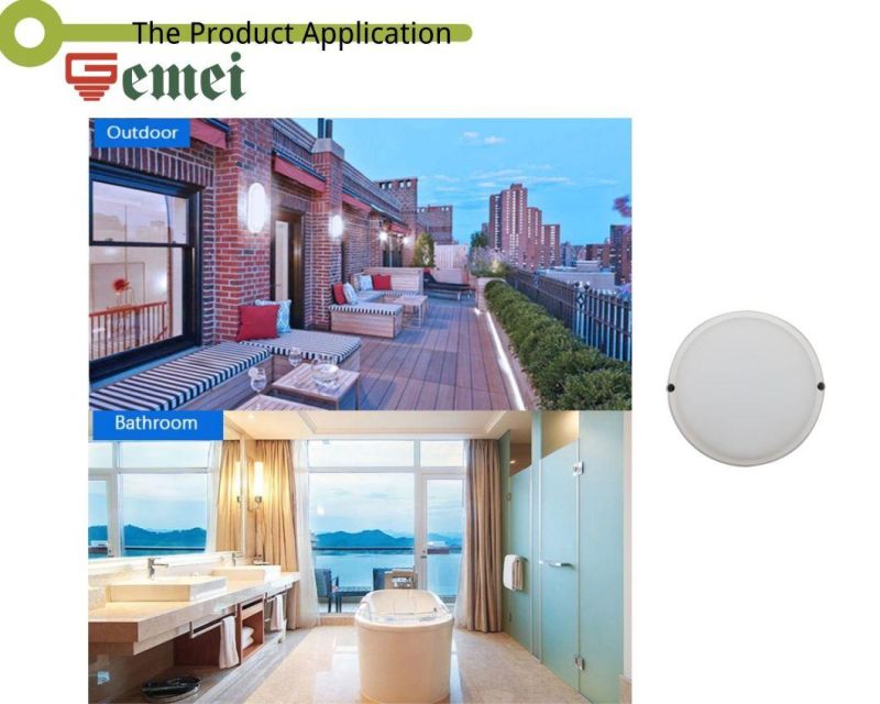 LED Round White Moisture-Proof Lamps B2 Round-White for Balcony Bathroom Lighting with Certificates of CE, EMC, LVD, RoHS 8W