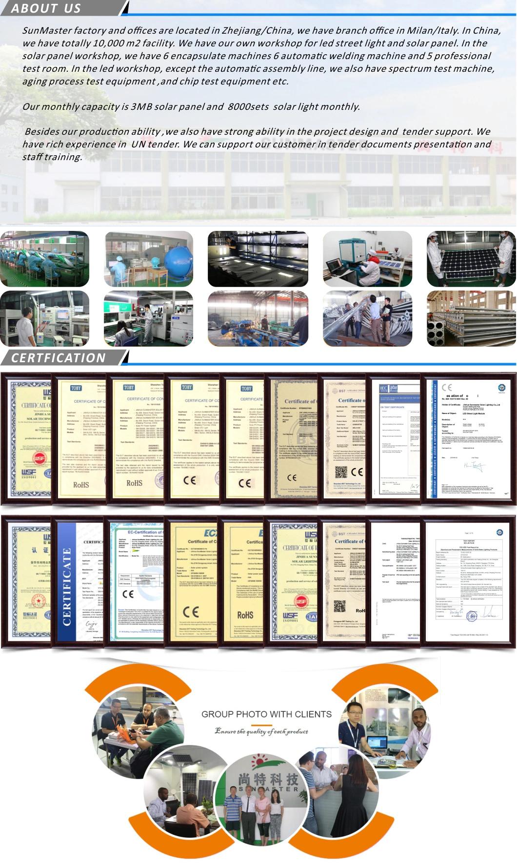 IEC 61215 Ce Certificated Street Light Solar Powered Outdoor