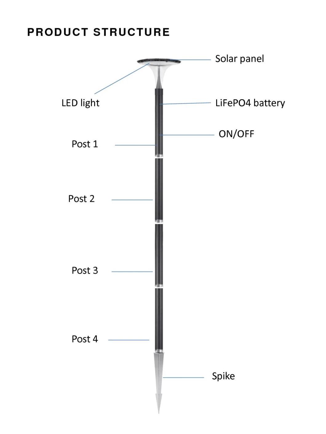 Solar Power Energy Smart Induction Modern Yard Street Lamp Outdoor IP65 All in One Integrated UFO LED Solar Garden Lights