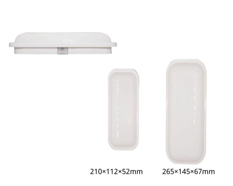 LED Rectangle Wall Lamp IP65 Moisture Proof Lamp for Balcony Bathroom Lighting 18W