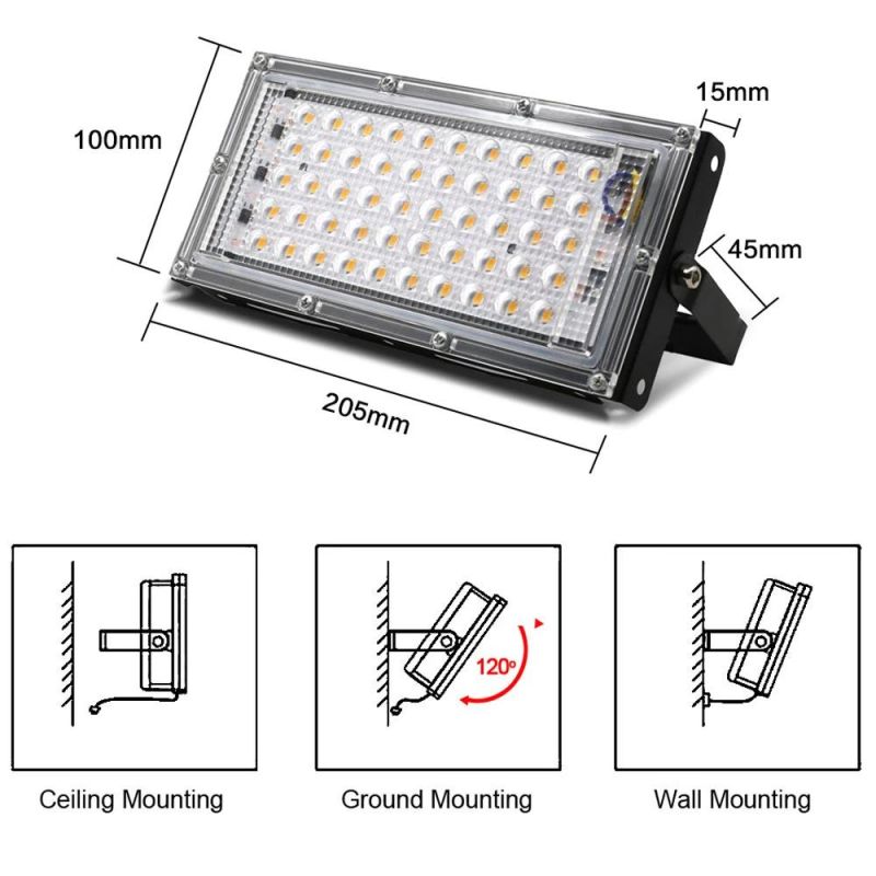 Simva 50W LED Flood Light AC 110V 220V 230V 240V Outdoor Floodlight Spotlight IP65 Waterproof LED Street Lamp Lighting