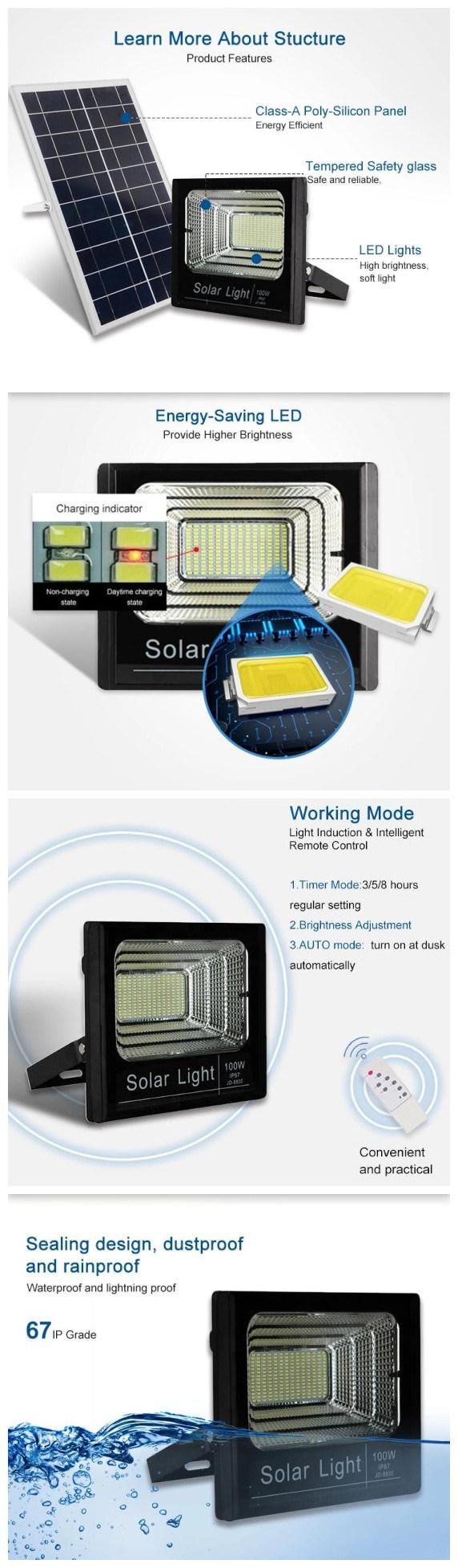 30W 50W 80W, 100W Outdoor Solar Power LED Flood Light Solar Street Light