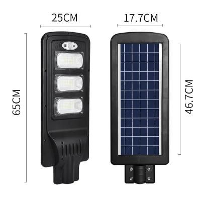 60W Integrated Solar LED All in One Street Light, IP65 Waterproof ABS 20W 40W 80W Energy Saving Power System Sensor Outdoor Road Lighting