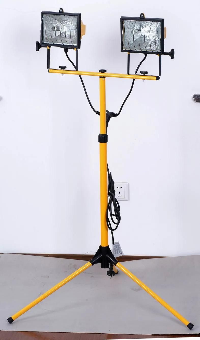 Tripod Halogen Floodlight 2X 500W, Without Light Source, Old Traditional Tripod Floor Flood Light, Outdoor Flood Lamp