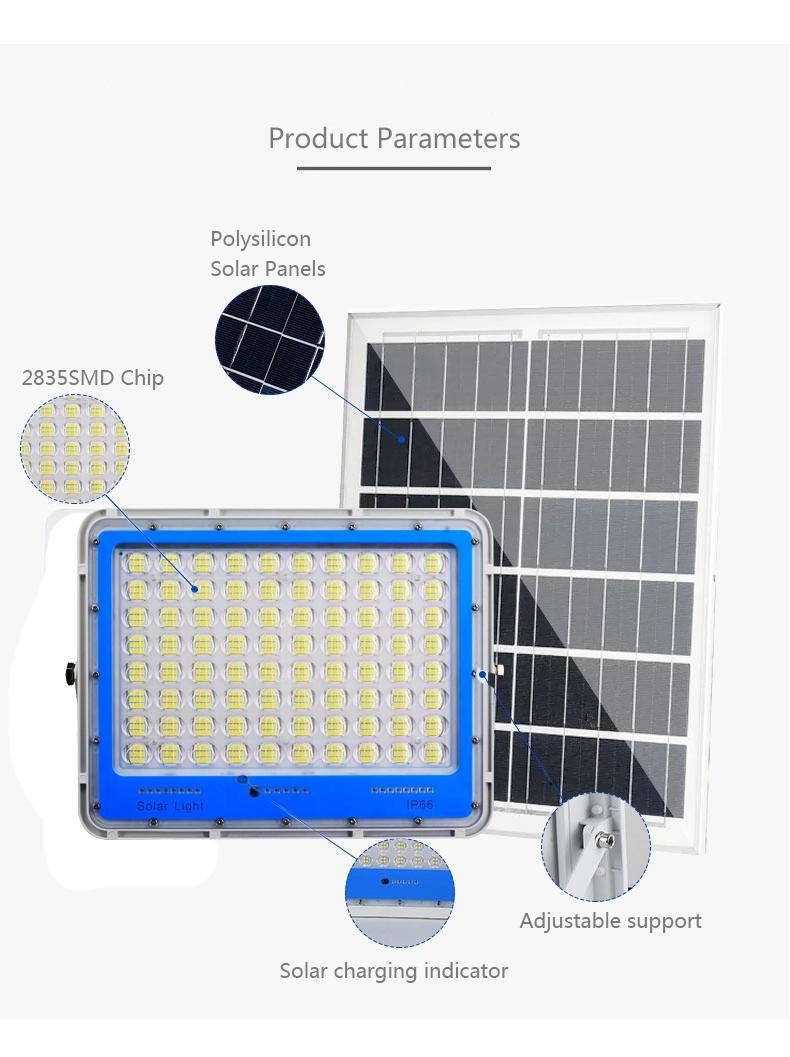 100W LED Solar Light Waterproof Outdoor Garden Solar Flood Lights Factory Supply