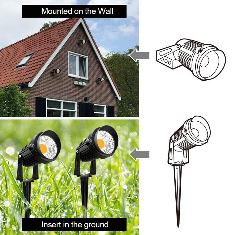 10W RGB LED Garden Lawn Light 12V Landscape Lights Waterproof IP65 Warm White Path Wall Tree Flag Outdoor Landscape Spotlight