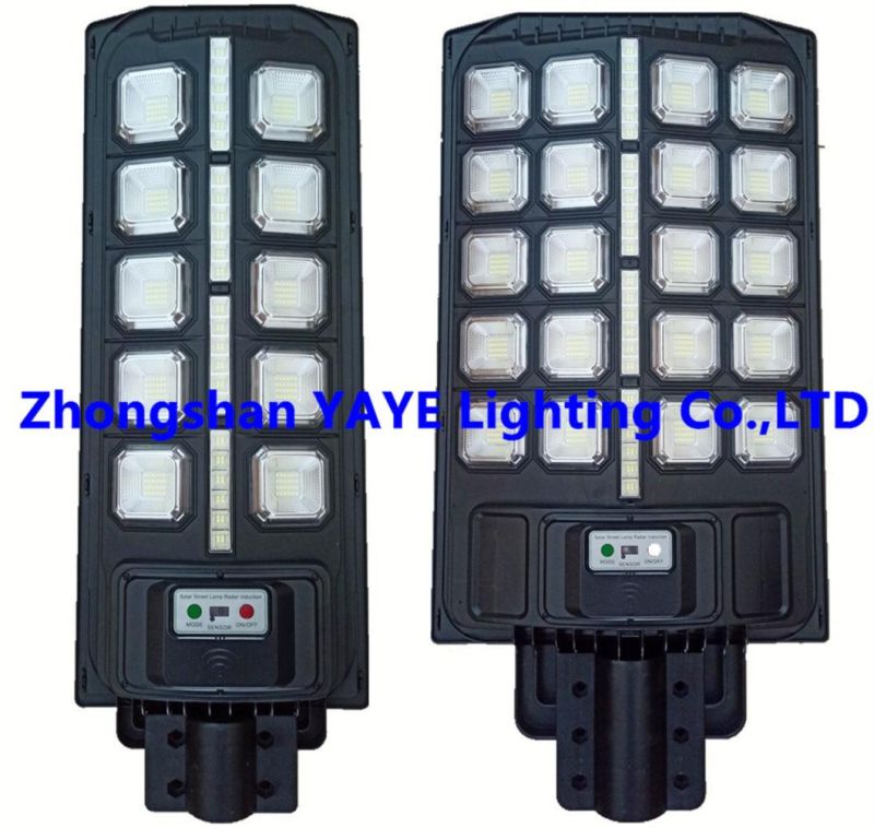 Yaye Hottest Sell 400W Solar LED Street Road Garden Wall Light with 1000PCS Stock/3 Years Warranty/ Radar Sensor/ Remote Controller/100W/150W/200W/300W/400W