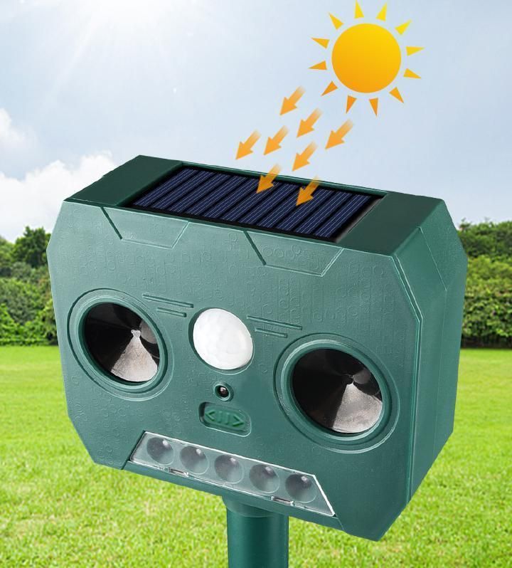 Outdoor Waterproof Environment-Friendly PIR Motion Solar Ultrasonic Animal Bird Cat Dog Repellent