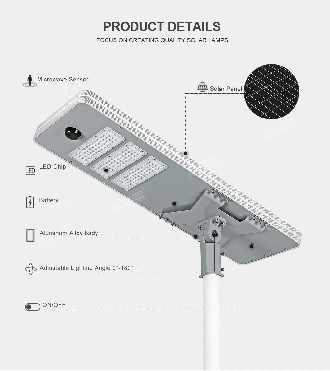 Alltop Waterproof IP65 Outdoor Highway 50 100 150 200 250 300 W All in One LED Solar Prowered Street Lamp