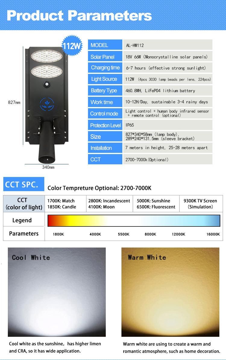 All in One Solar Street Garden Light with LiFePO4 Battery