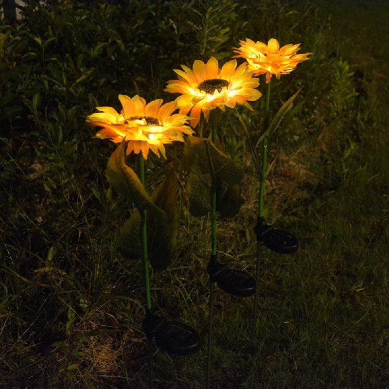 , Lamps Waterproof Outdoor Garden Lawn Pathway Yard Decoration, Ground Light Landscape Light Lawn Light, Outdoor Solar Sunflower 8 LED Wyz17907