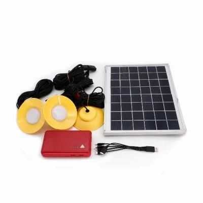 10W Charging Mobile Phone Mini Solar Light Kits Systems 3PCS 200lumens Hanging LED Lights