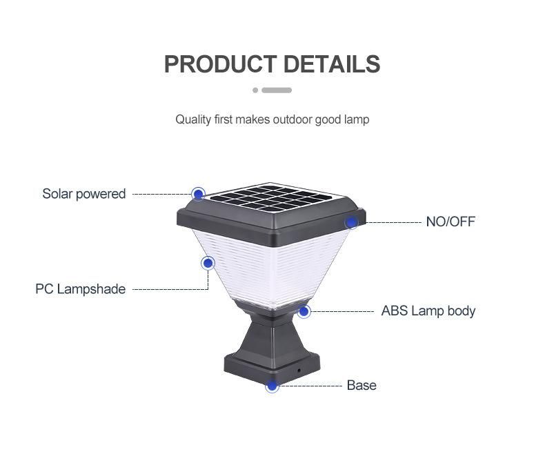 China Manufacturer LED Lawn Lamp Solar Light Garden Outdoor Solar Pillar Light