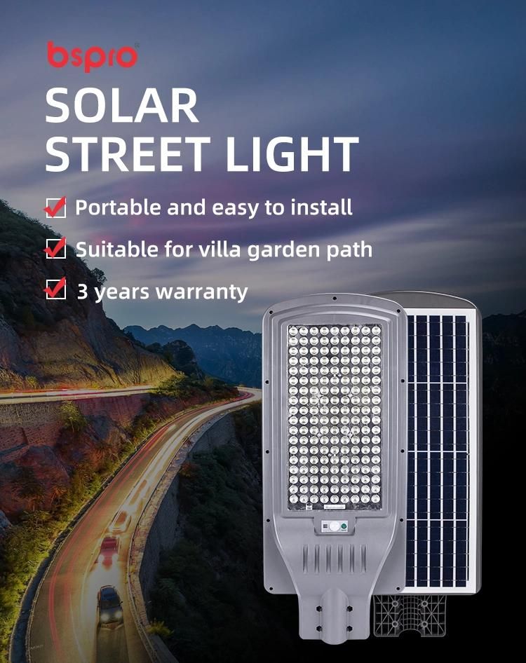 Bspro Wholesale IP65 Waterproof Outdoor 100W 200W 400W All in One LED Solar Street Lights