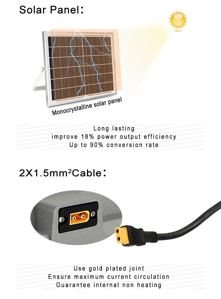 Charging Cable Backyard Remote Control Industrial Rectangular 60W 100W 200W 300W LED Solar Flood Light Outdoor