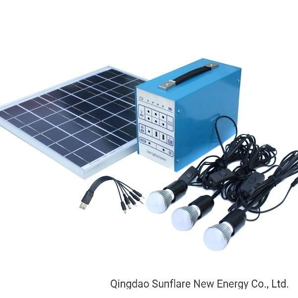 10W/18V Solar Power Lighting Kit/System/LED Light with Mobile Phone Charger