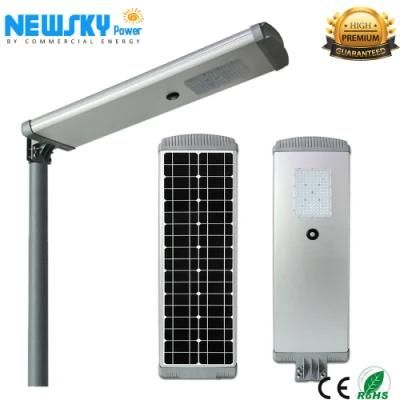 Hot Selling Outdoor IP67 Waterproof Integrated Die-Casting Aluminum Nk-60W Solar Street Light with PIR Motion Sensor