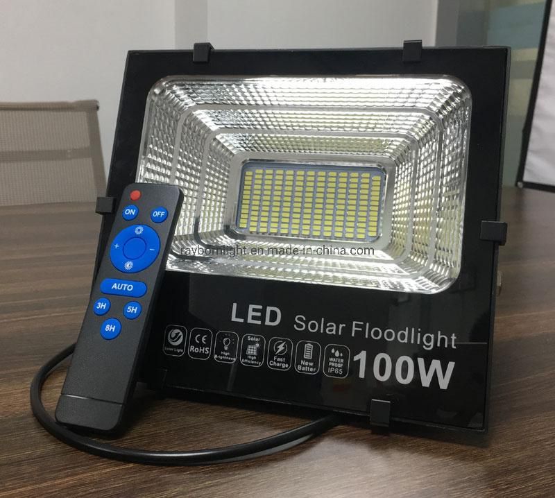 30W/50W/80W/100W Remote Control IP67 Solar Panel for Park Road Street Lamp LED Flood Light