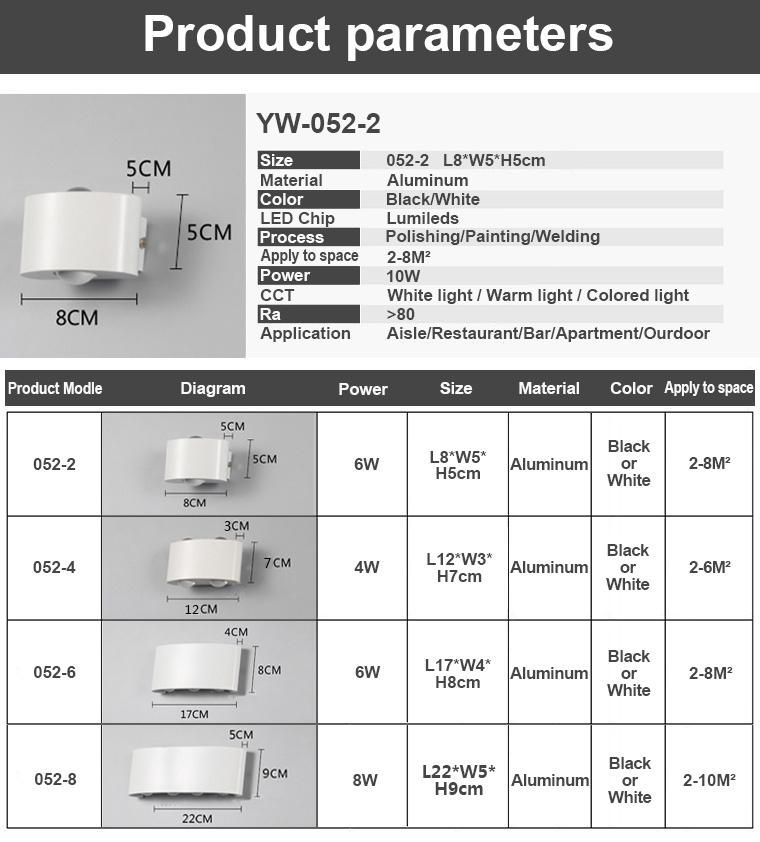 Simva Exterior Wall Mounted Ra80 30 Degree 6W 8W Neon Outdoor IP65 Wall LED Light Wall LED Light, High Quality Wall LED Light, 6W 8W Light