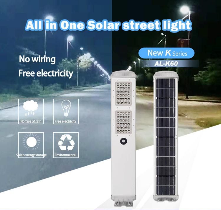 20W 30W 40W 60W Motion Sensor Waterproof IP65 Outdoor Integrated All in One LED Solar Street Light Solar Lamp