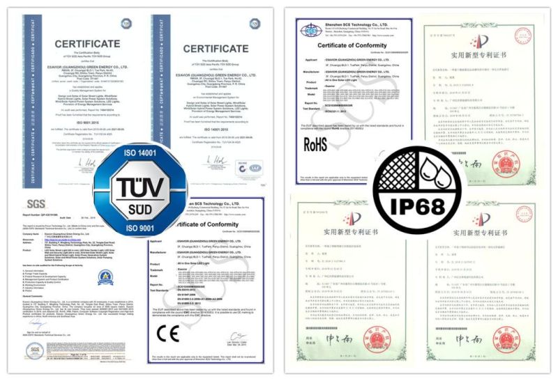 All in 2 Solar Street Light 40W Ce RoHS TUV Certificate