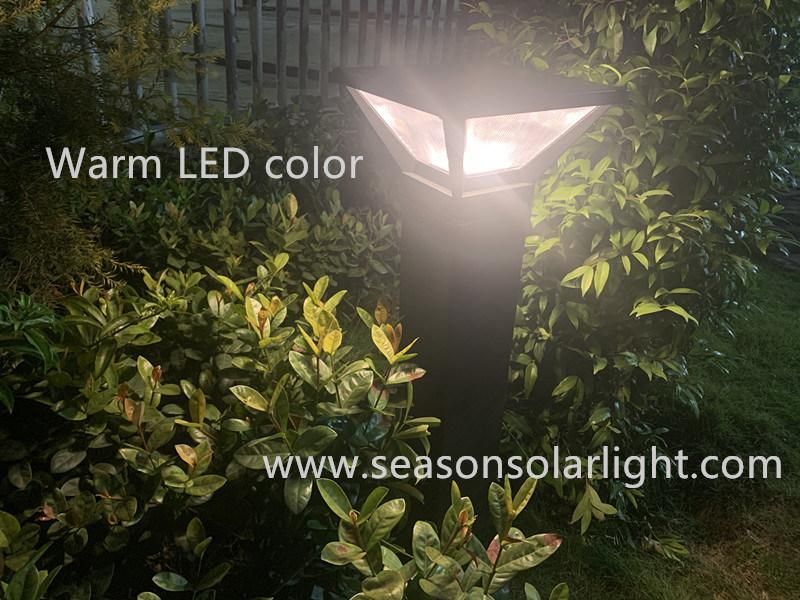 IP65 Smart Suqare Pole Lighting Garden Pathway Solar Lawn Light with LED Lights Chip & Solar Panel System