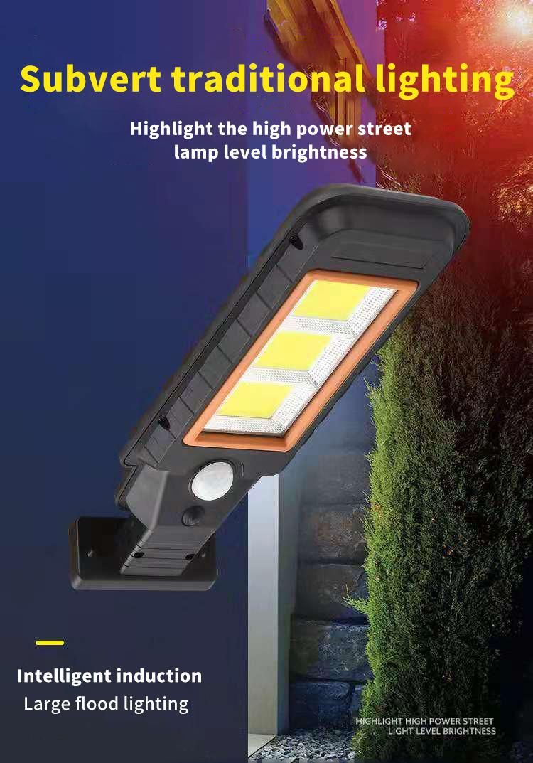 Solar Power 100/210 COB LED Street Light Outdoor Garden Path Wall Lamp Solar Light with 3 Modes for Porch Gutter