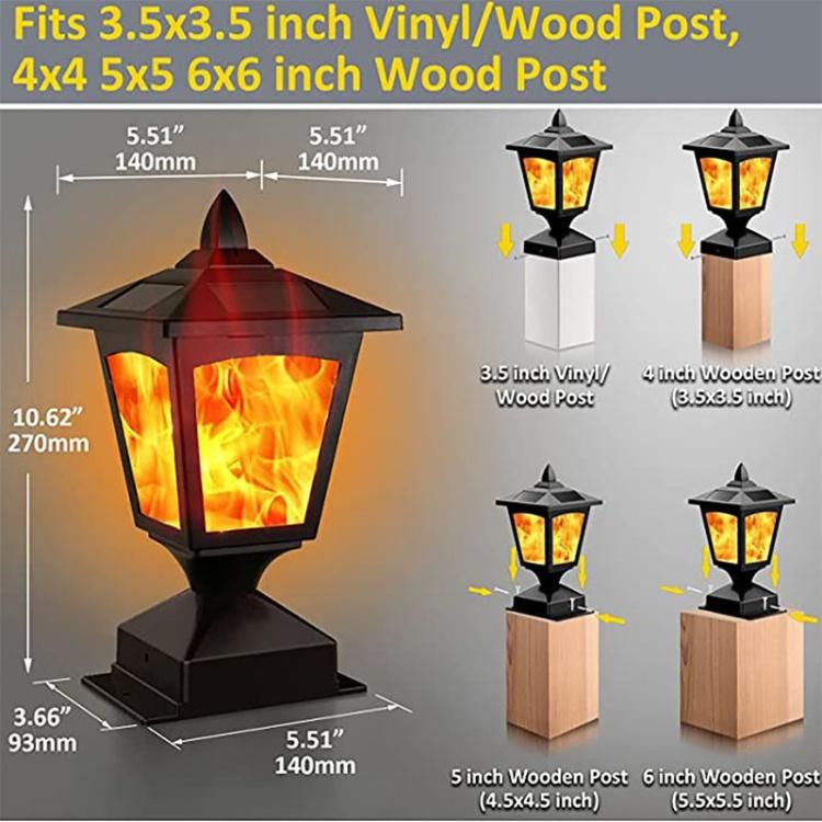 IP66 Waterproof Outdoor Torch Light Wall Metal Lamp Lantern Hanging Decorative Solar Flame Light