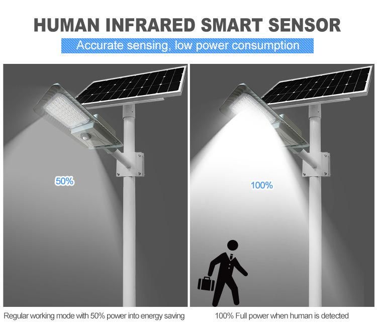 Newest Separate Type 150-160lm/W 3030 LED Chips Solar Street Light