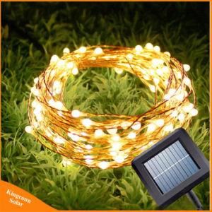 Solar Garland 10m Copper Wire LED String Christmas Light Outdoor New Year Fairy Patio String Light for Garden Wedding