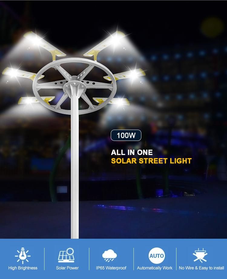 Outdoor LED Light 100W 5050 LED Chips Solar Street Light