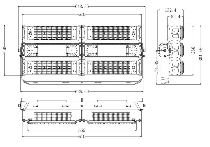 35000 Hours Warranty 300W LED Waterproof Tunnel Flood Light for Outdoor Stadium Lighting (CS-MZA-300)